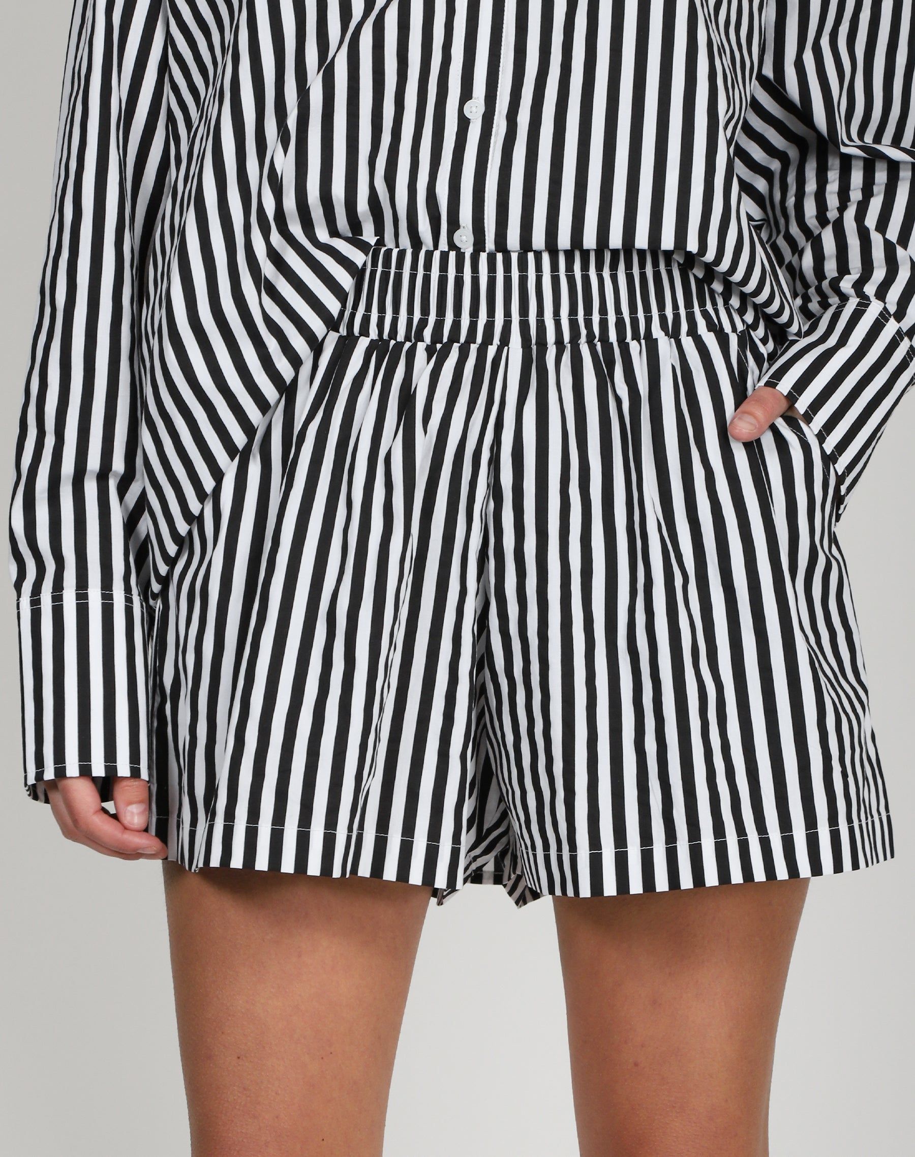 Striped Short | True Black sold by Brunette The Label