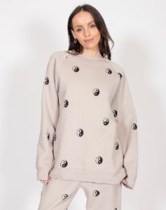 The "ALL OVER YIN YANG" Not Your Boyfriend's Crew Neck Sweatshirt | Oyster sold by Brunette The Label