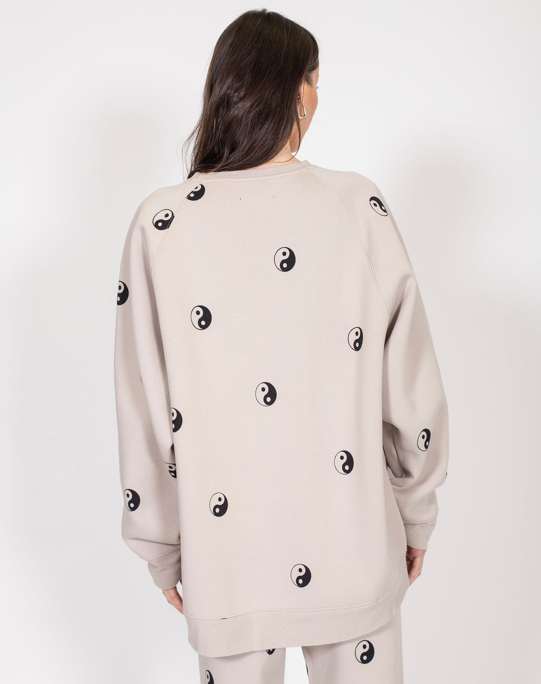 The "ALL OVER YIN YANG" Not Your Boyfriend's Crew Neck Sweatshirt | Oyster sold by Brunette The Label product image thumbnail 4