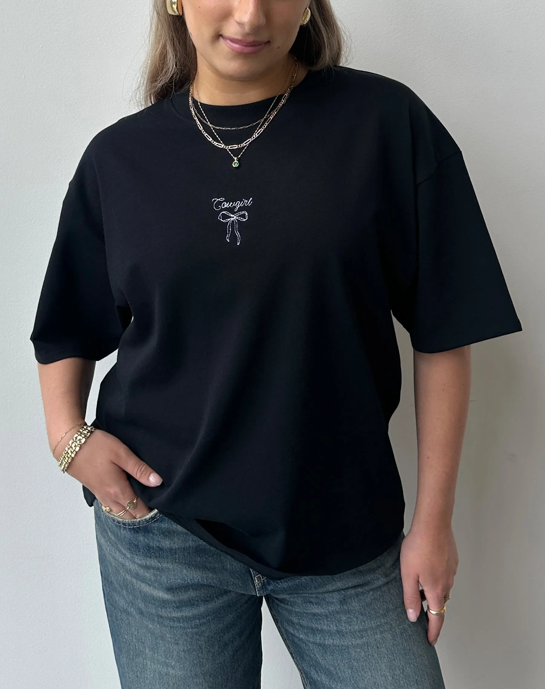 "Cowgirl" Boxy Tee | Black sold by Brunette The Label product image thumbnail 2