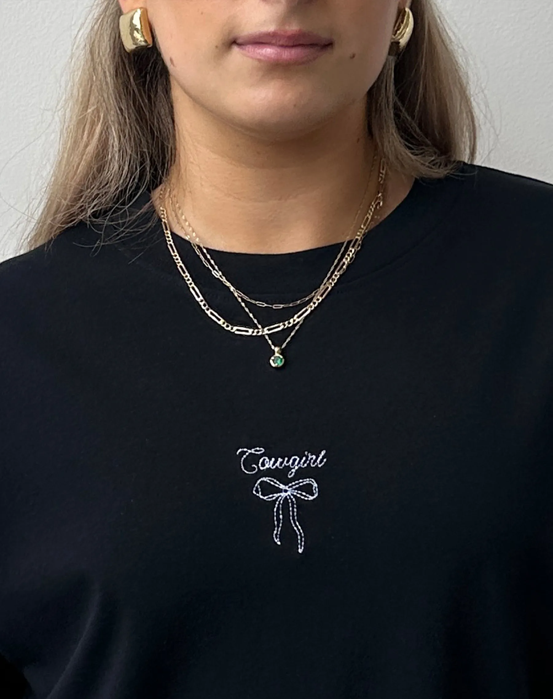 "Cowgirl" Boxy Tee | Black sold by Brunette The Label