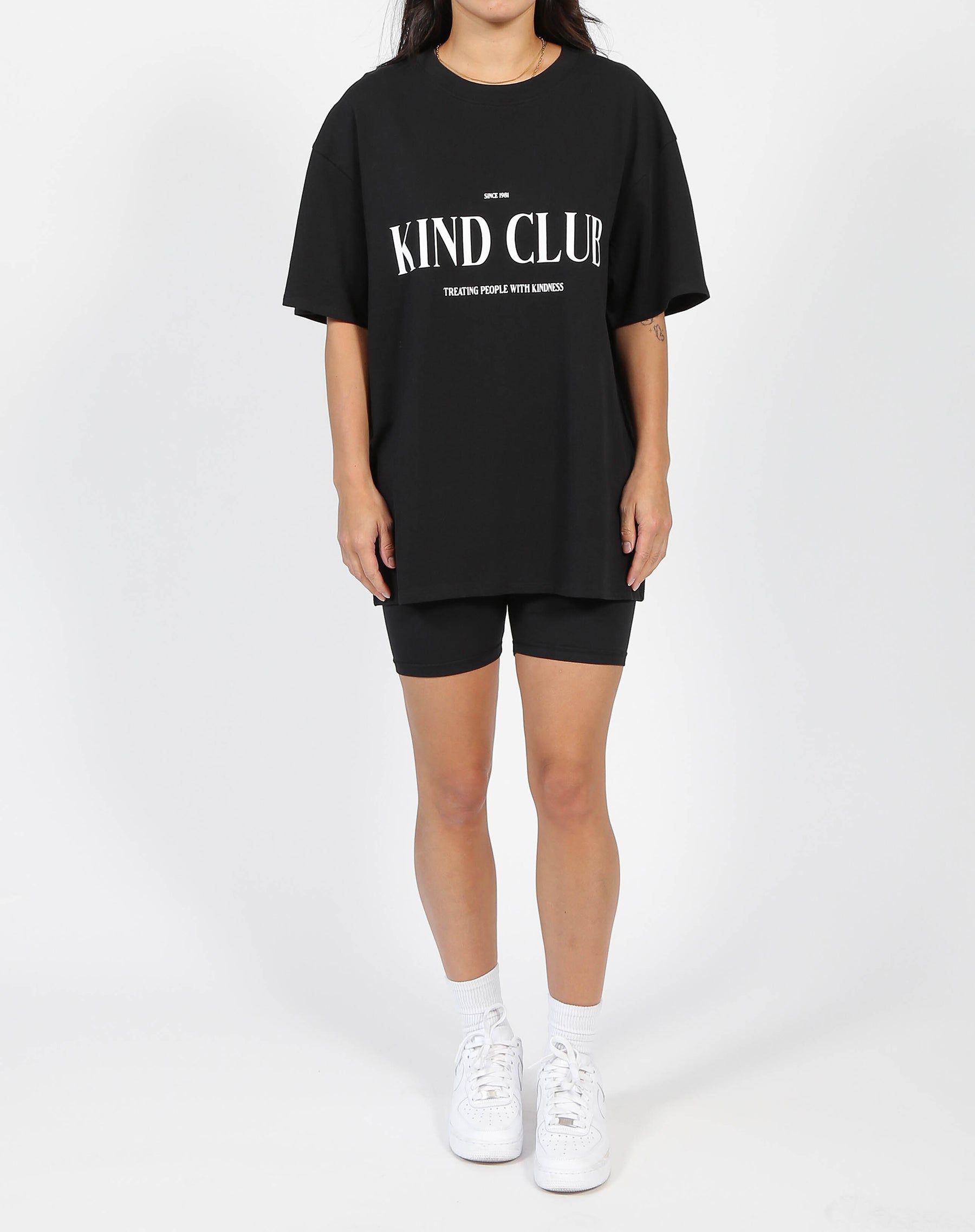 The "KIND CLUB" Oversized Boxy Tee | Black sold by Brunette The Label product image thumbnail 5