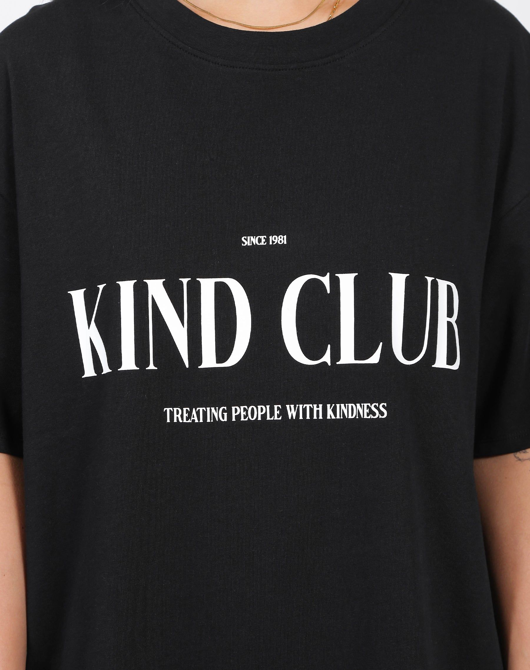 The "KIND CLUB" Oversized Boxy Tee | Black sold by Brunette The Label product image thumbnail 2
