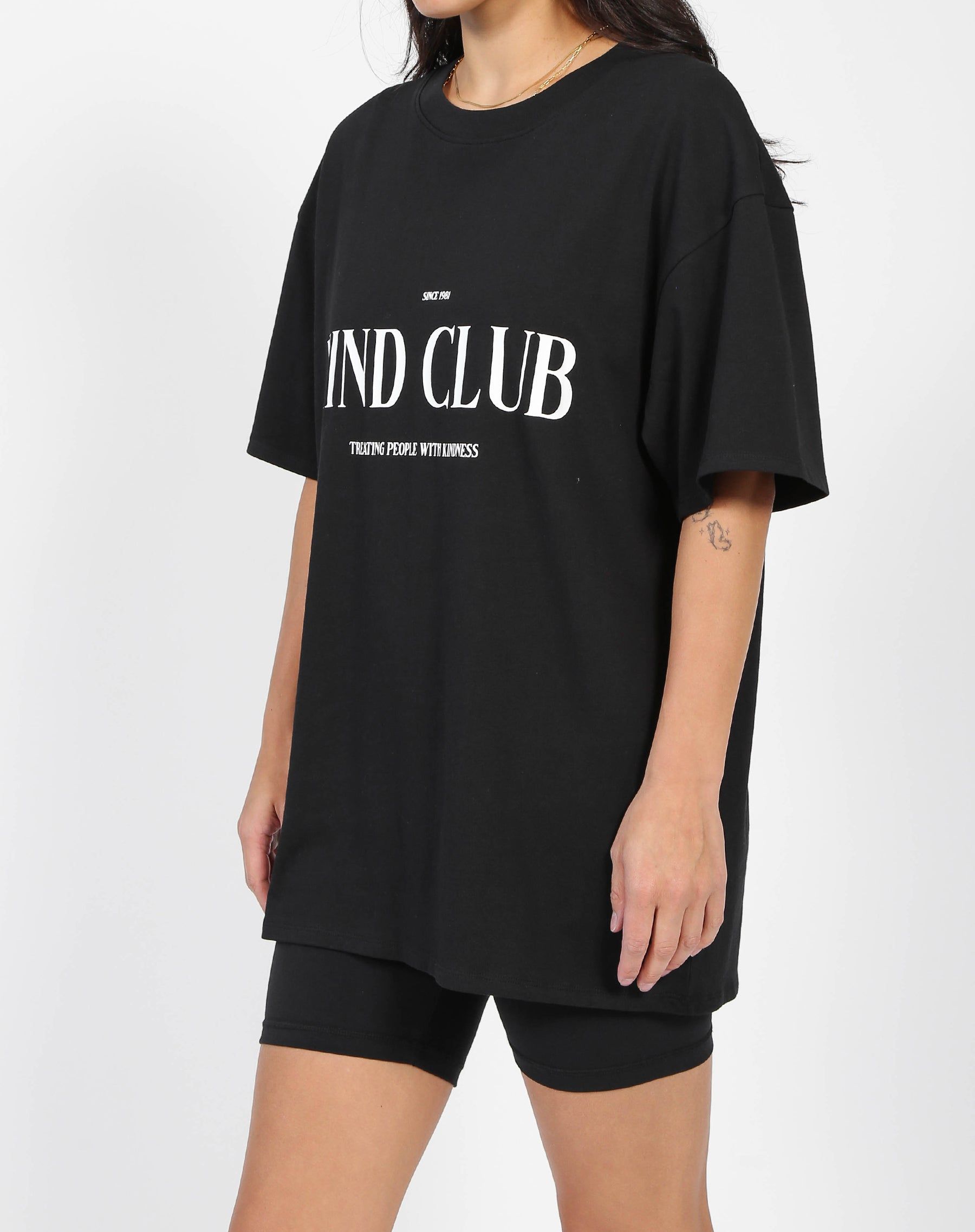 The "KIND CLUB" Oversized Boxy Tee | Black sold by Brunette The Label product image thumbnail 4