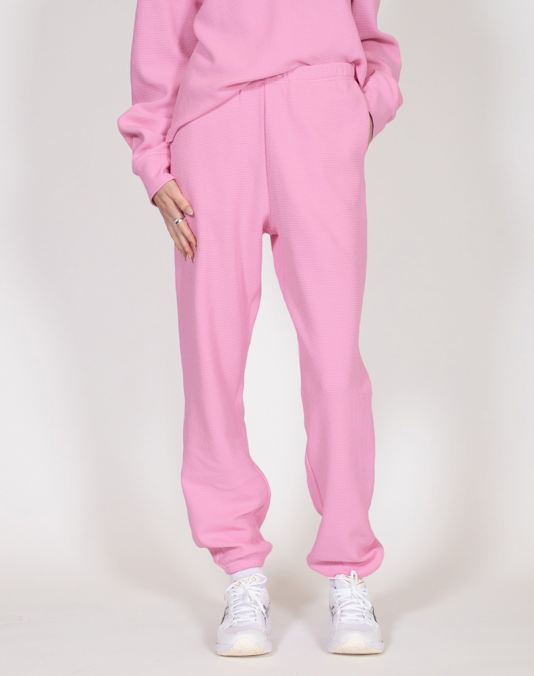 Waffle Knit Best Friend Jogger | Bubble Gum sold by Brunette The Label