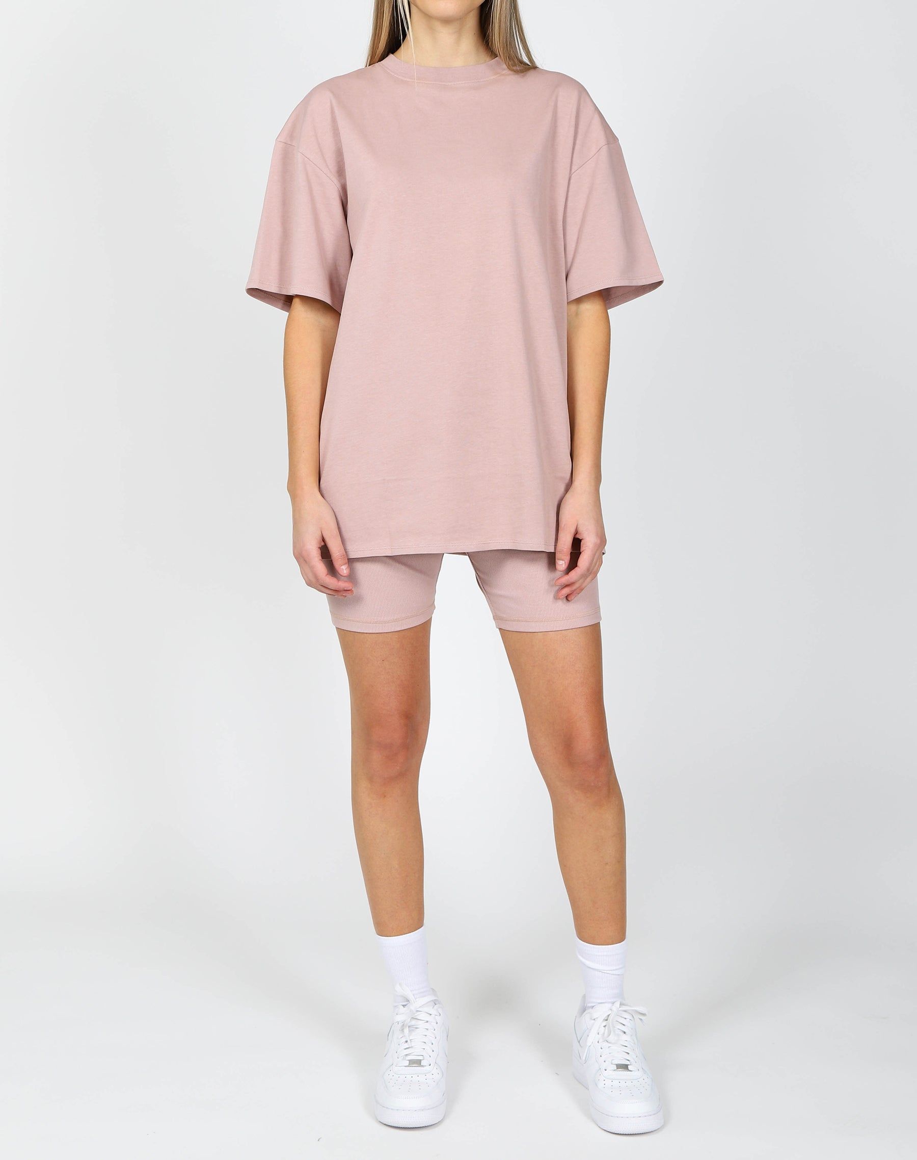 The Oversized Boxy Crew Neck Tee | Pink Smoke sold by Brunette The Label product image thumbnail 4