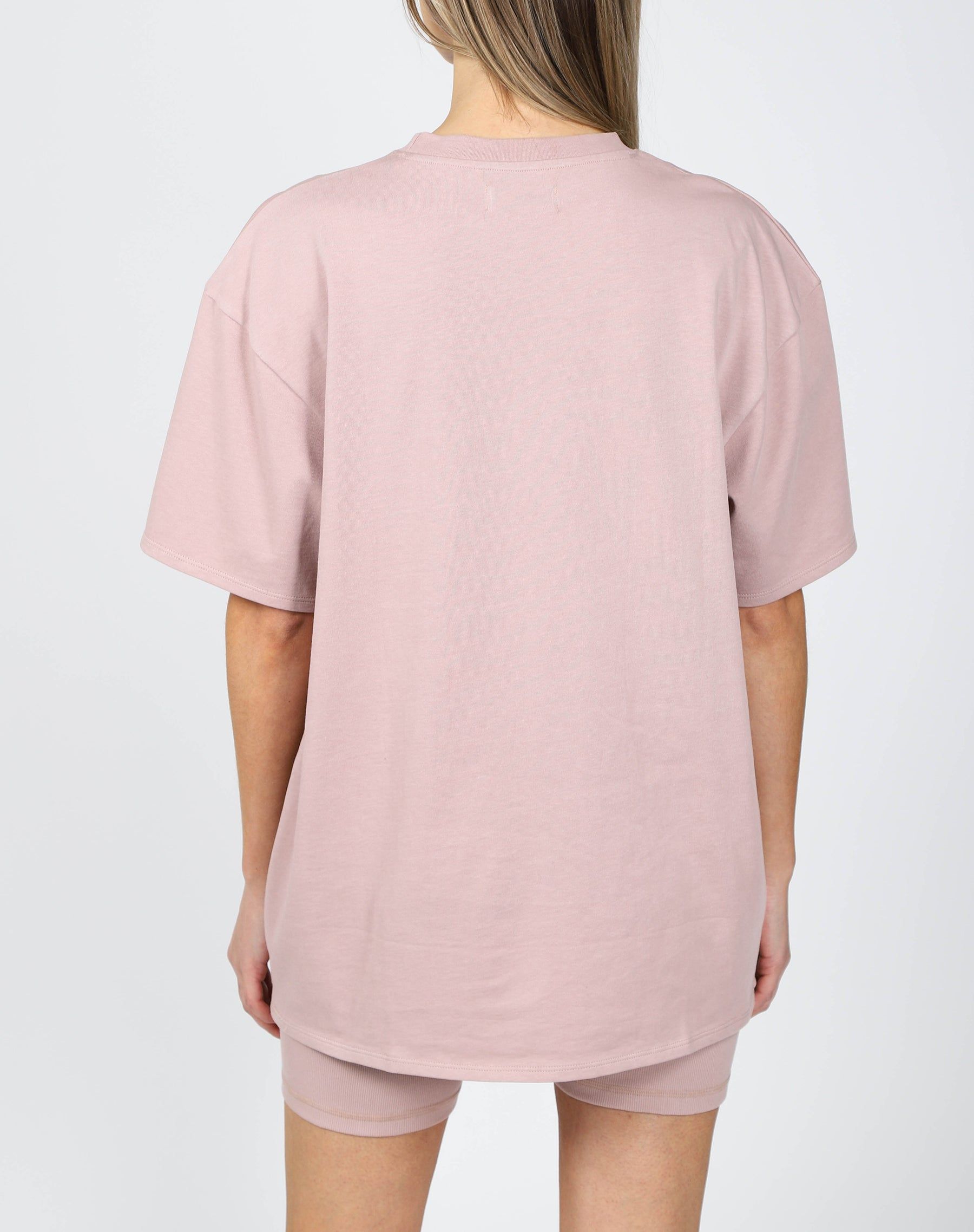 The Oversized Boxy Crew Neck Tee | Pink Smoke sold by Brunette The Label product image thumbnail 3