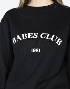 The "BABES CLUB" Best Friend Crew | True Black sold by Brunette The Label