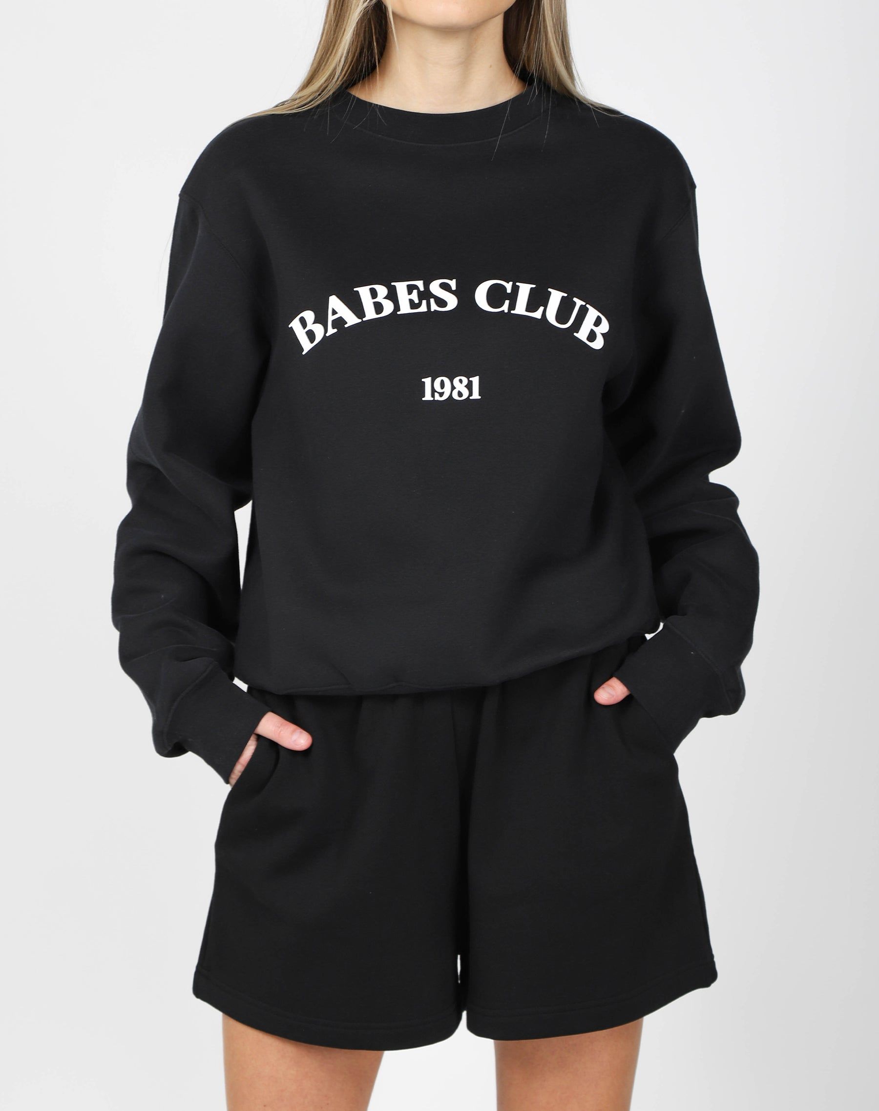 The "BABES CLUB" Best Friend Crew | True Black sold by Brunette The Label