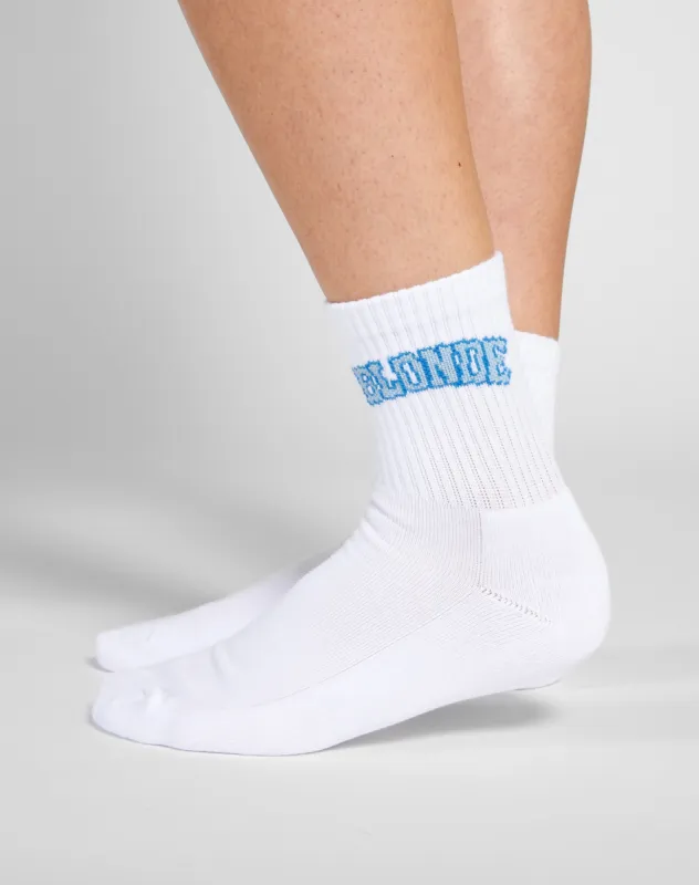 The "BLONDE" Sock | White sold by Brunette The Label