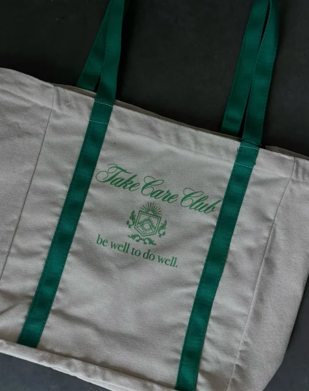 "Take Care Club" Tote Bag | Natural sold by Brunette The Label