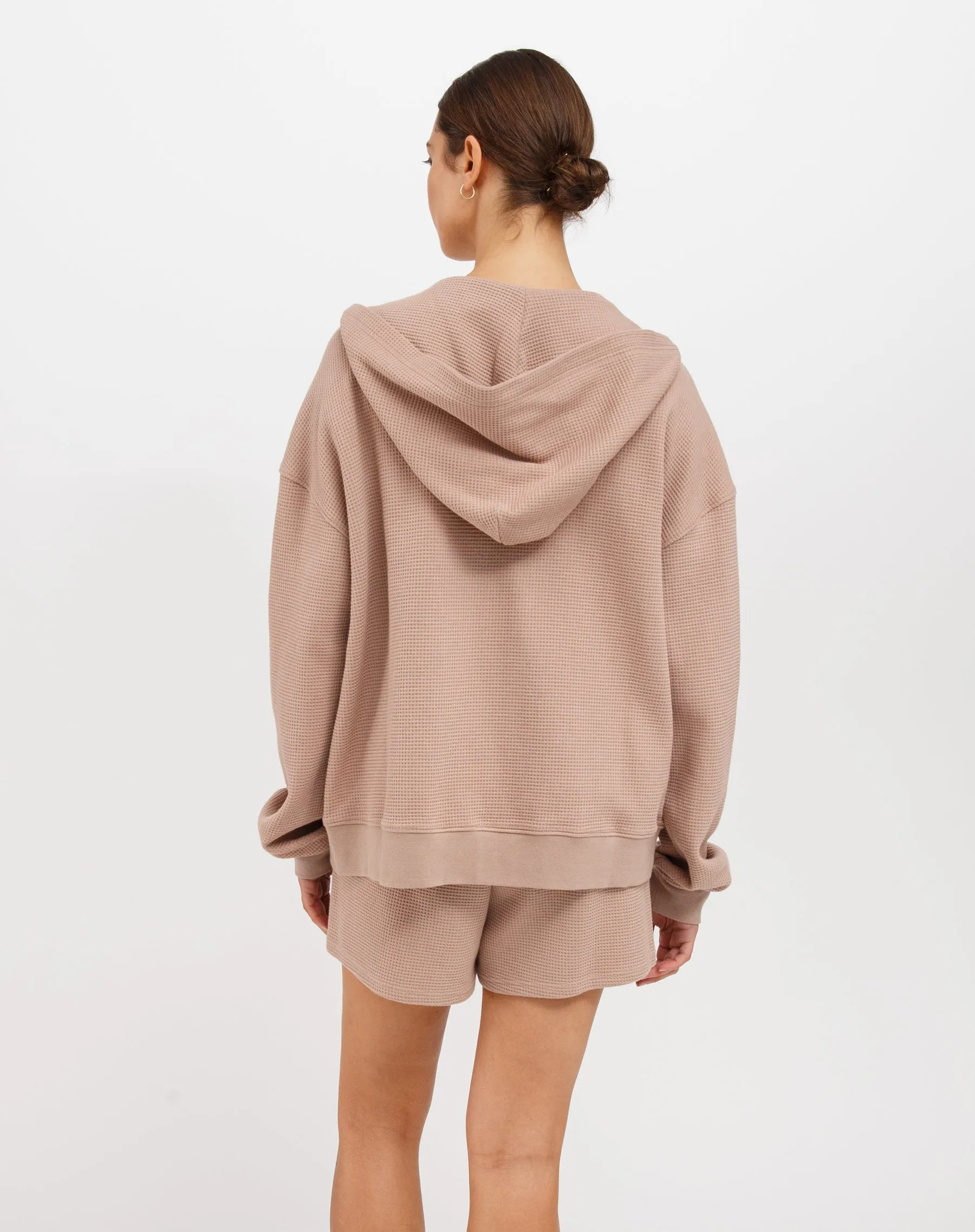 Waffle Oversized Zip-Up Hoodie sold by Brunette The Label product image thumbnail 3