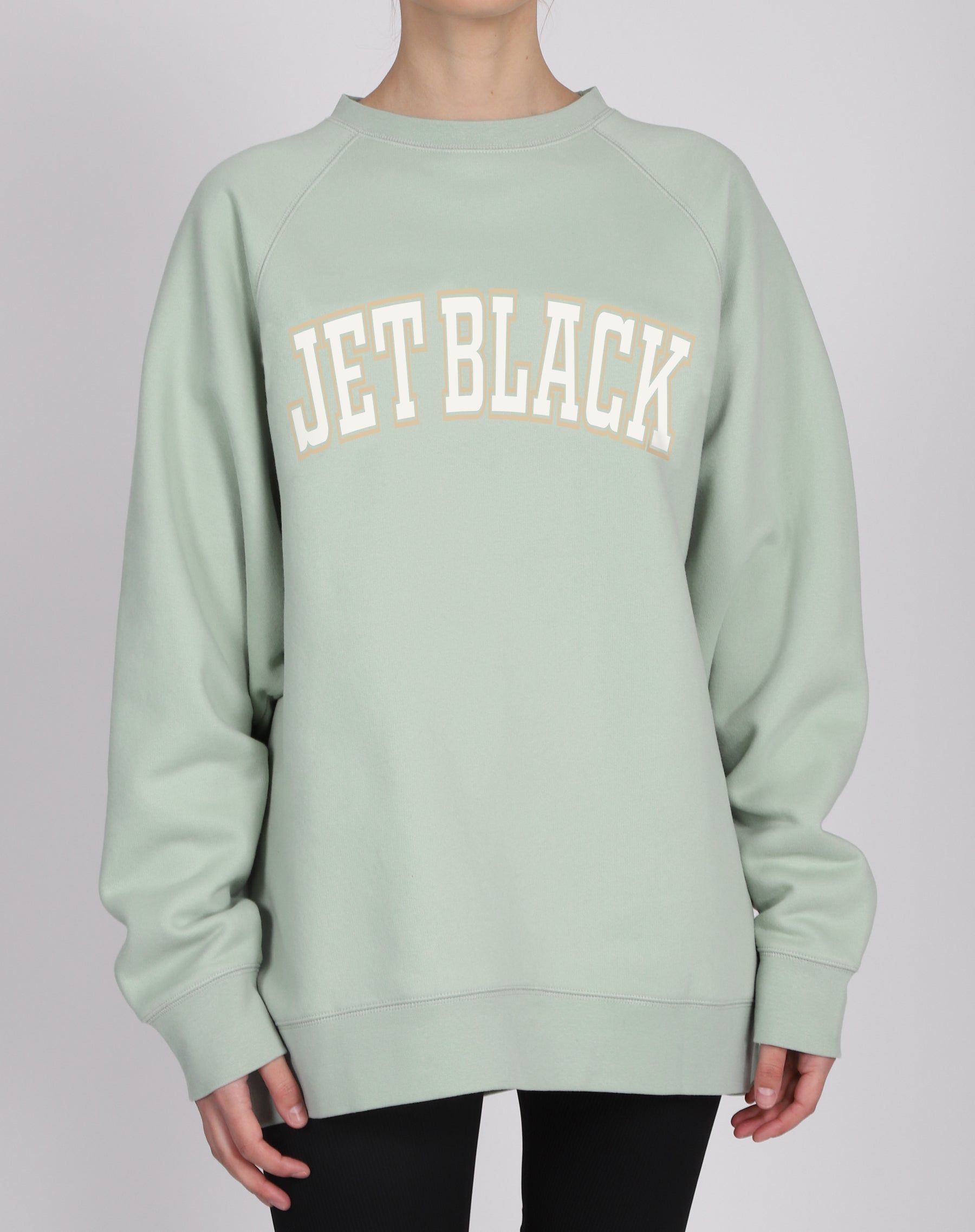 The "JET BLACK" Not Your Boyfriend's Crew Neck Sweatshirt | Sage sold by Brunette The Label