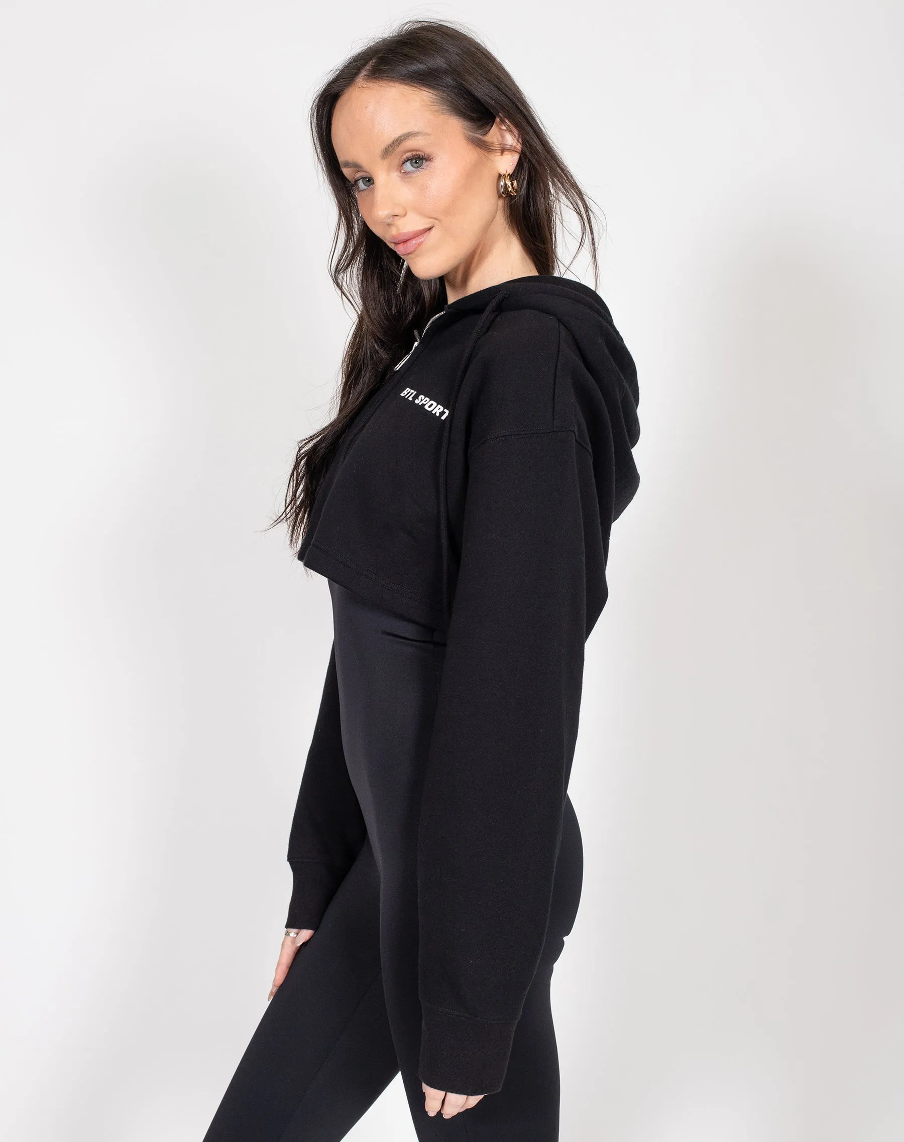 The "KINDNESS CLUB" Super Crop Hoodie | Black sold by Brunette The Label product image thumbnail 5