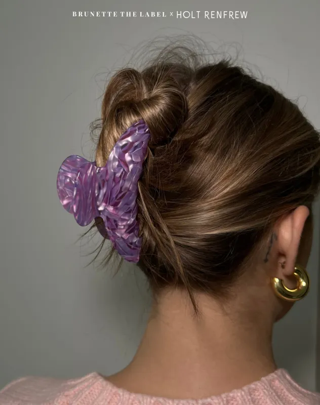 Marble Claw Clip in Lilac | Holt Renfrew Pop Up sold by Brunette The Label