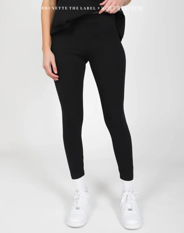Ribbed Leggings in Black | Holt Renfrew Pop Up sold by Brunette The Label