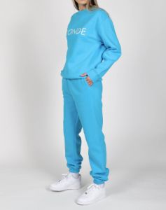 The "BLONDE" Classic Crew Neck Sweatshirt | Mediterranean Blue sold by Brunette The Label