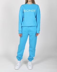 The "BLONDE" Classic Crew Neck Sweatshirt | Mediterranean Blue sold by Brunette The Label