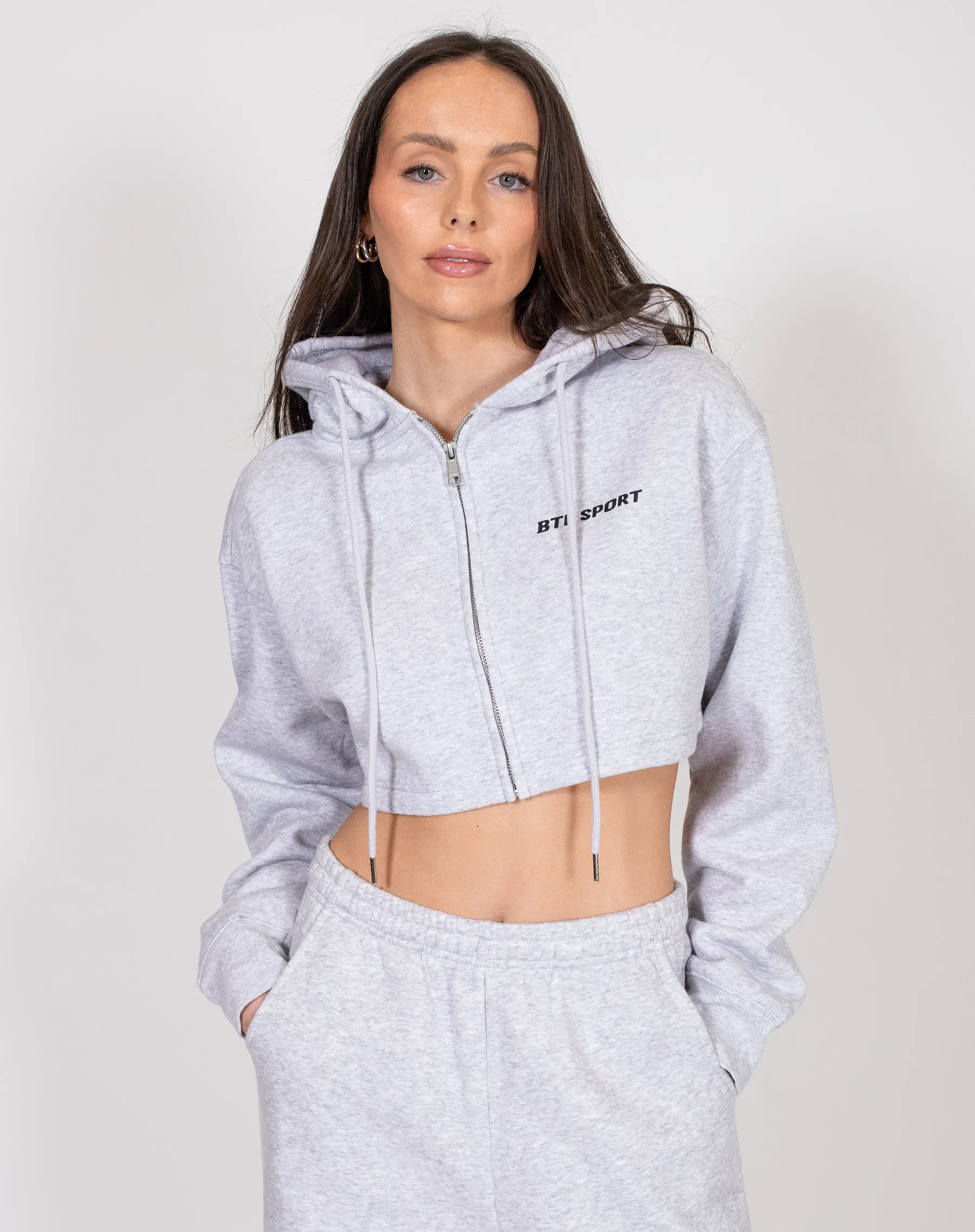 The "KINDNESS CLUB" Super Crop Hoodie | Pebble Grey sold by Brunette The Label product image thumbnail 2