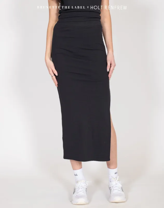 Ribbed Fitted Maxi Skirt | Holt Renfrew Pop Up made by Brunette The Label