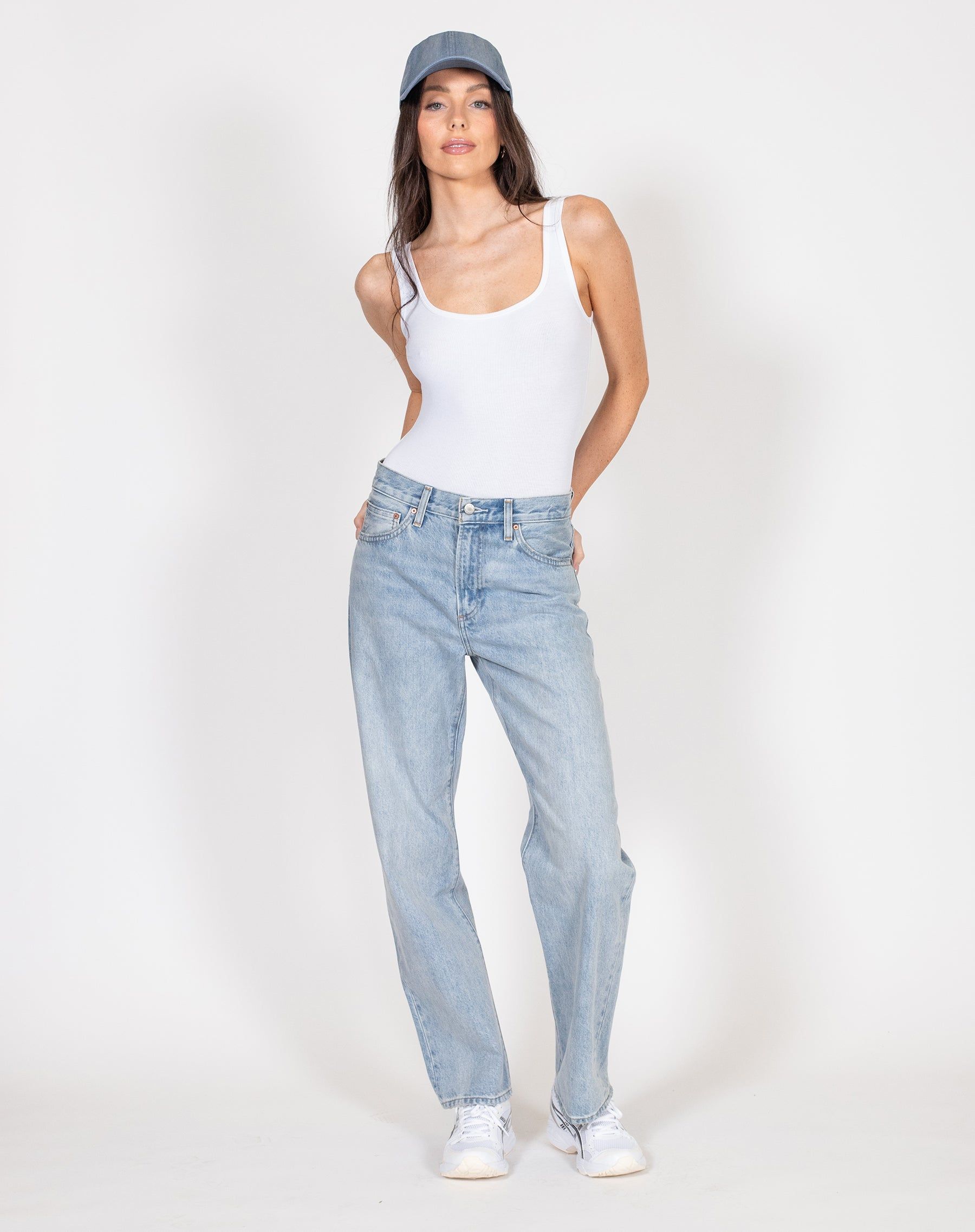 Denim Cap | Light Denim sold by Brunette The Label product image thumbnail 5