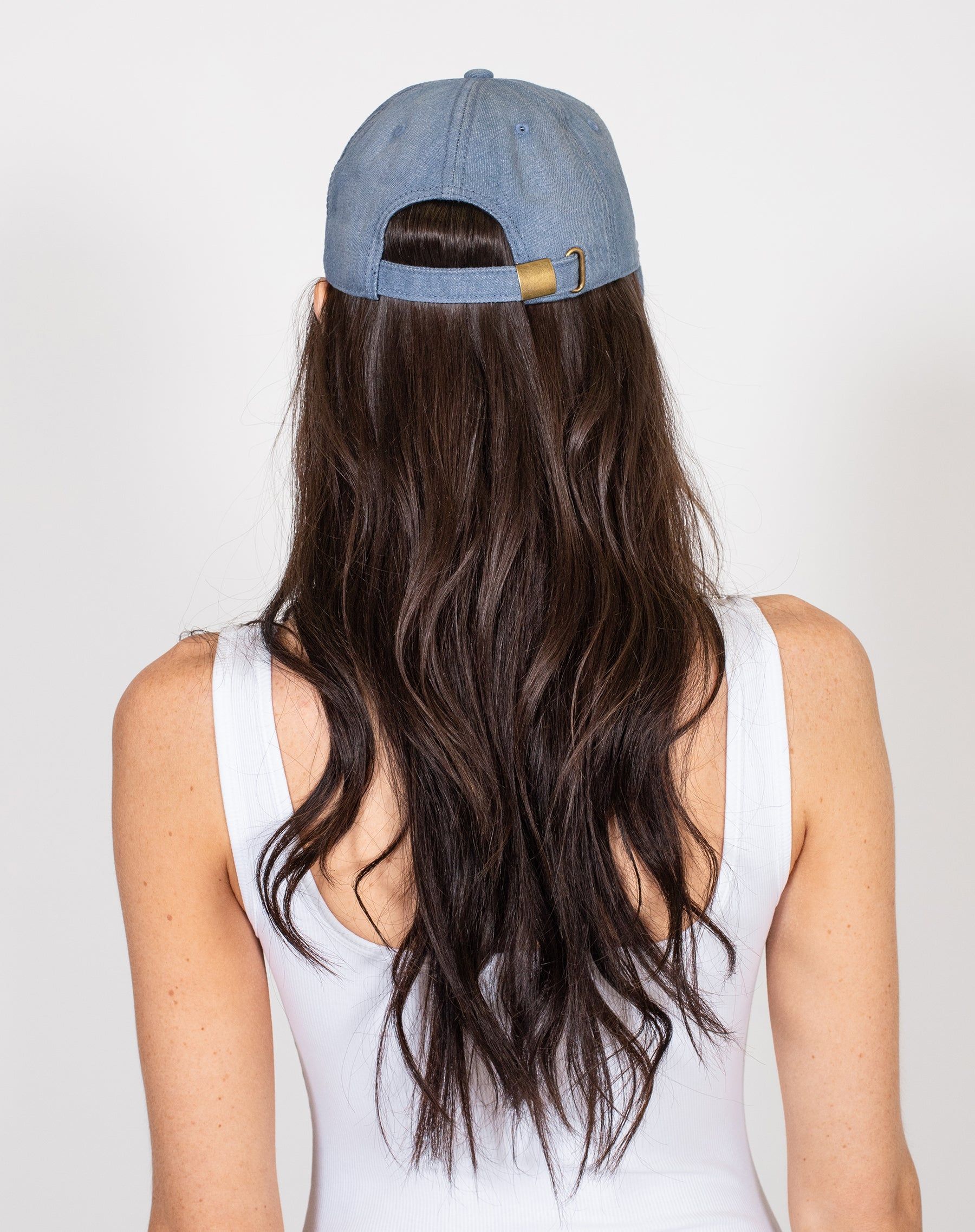 Denim Cap | Light Denim sold by Brunette The Label product image thumbnail 3