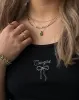 The Embroidered Cowgirl Ribbed Tank | Black sold by Brunette The Label