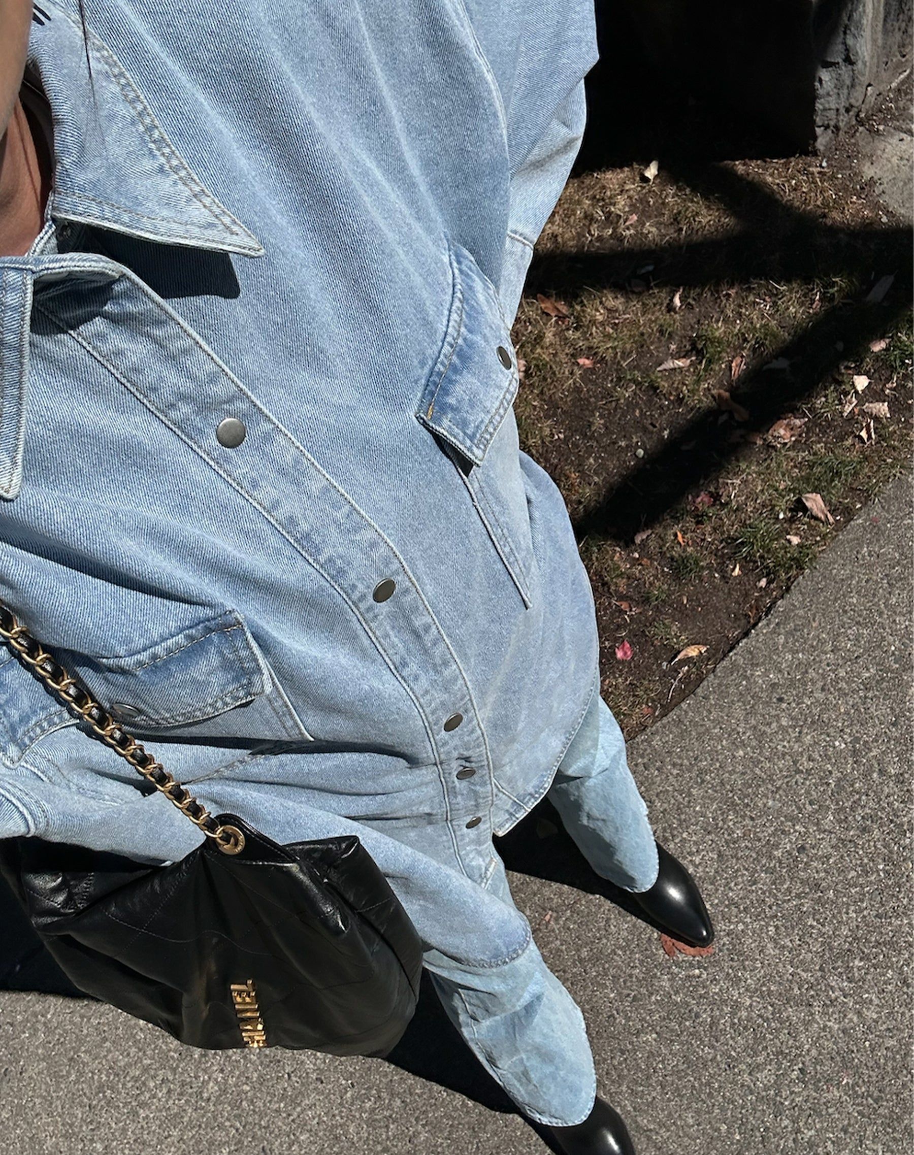 'Shania' Light Blue Denim Jacket | Holt Renfrew Pop Up sold by Brunette The Label product image thumbnail 4