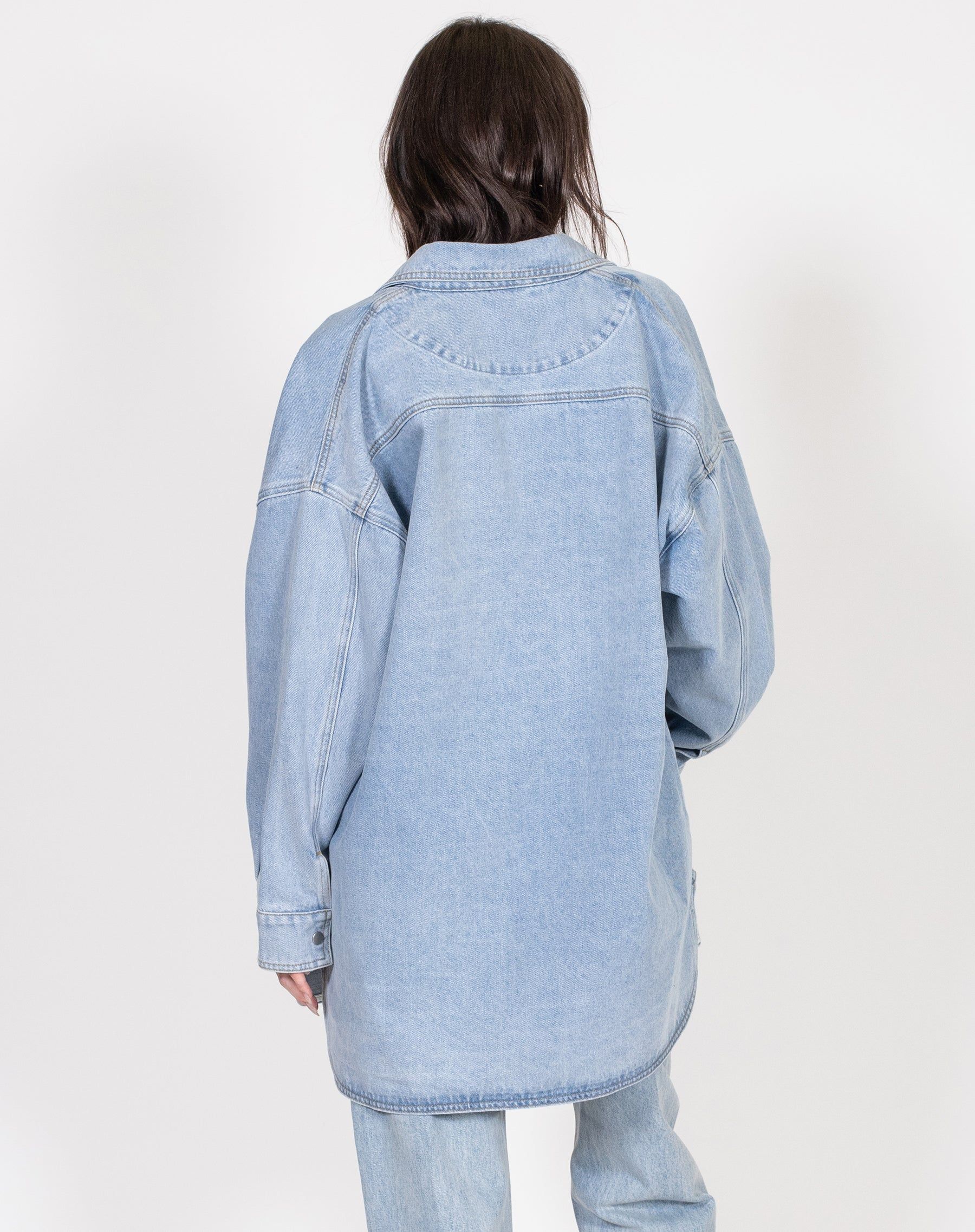 'Shania' Light Blue Denim Jacket | Holt Renfrew Pop Up sold by Brunette The Label product image thumbnail 5