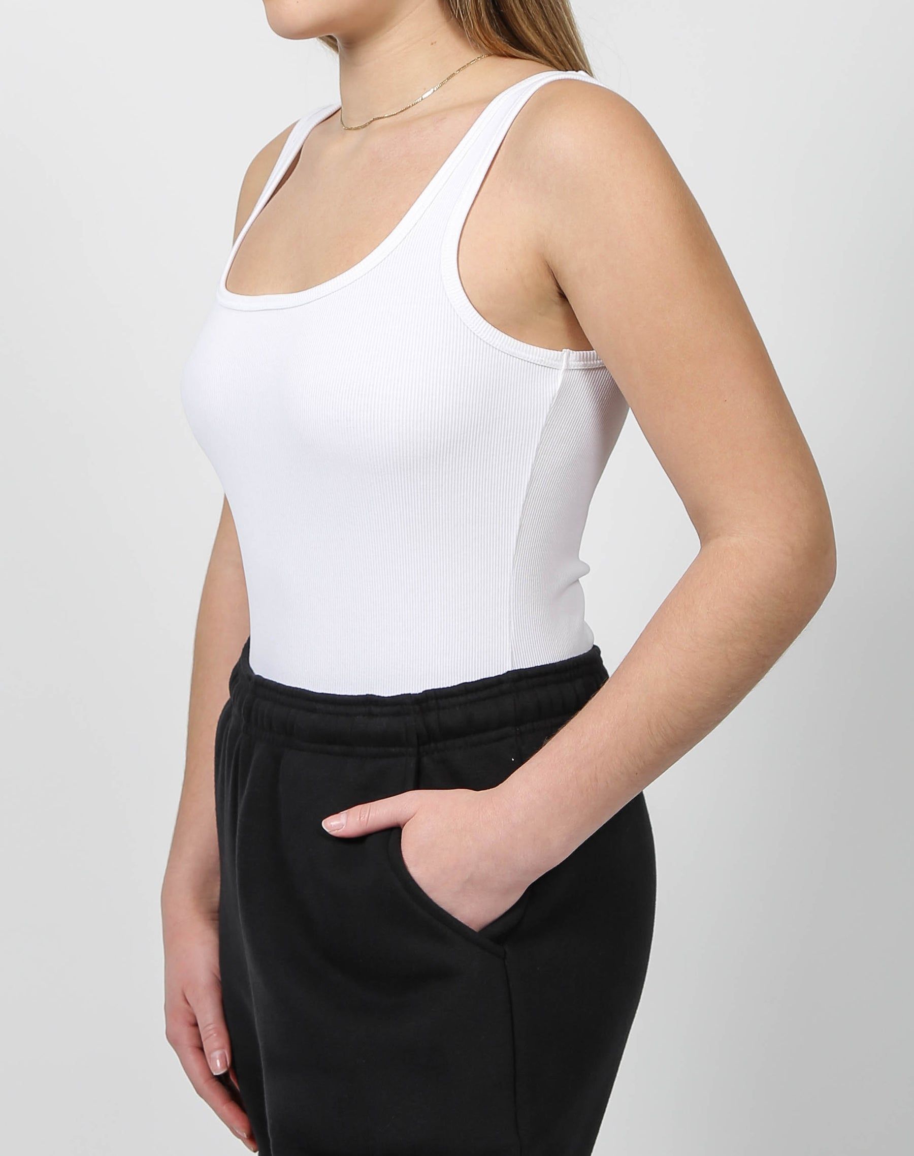 The Ribbed Bodysuit | White sold by Brunette The Label product image thumbnail 4