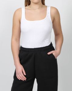 The Ribbed Bodysuit | White sold by Brunette The Label