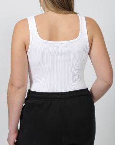 The Ribbed Bodysuit | White sold by Brunette The Label
