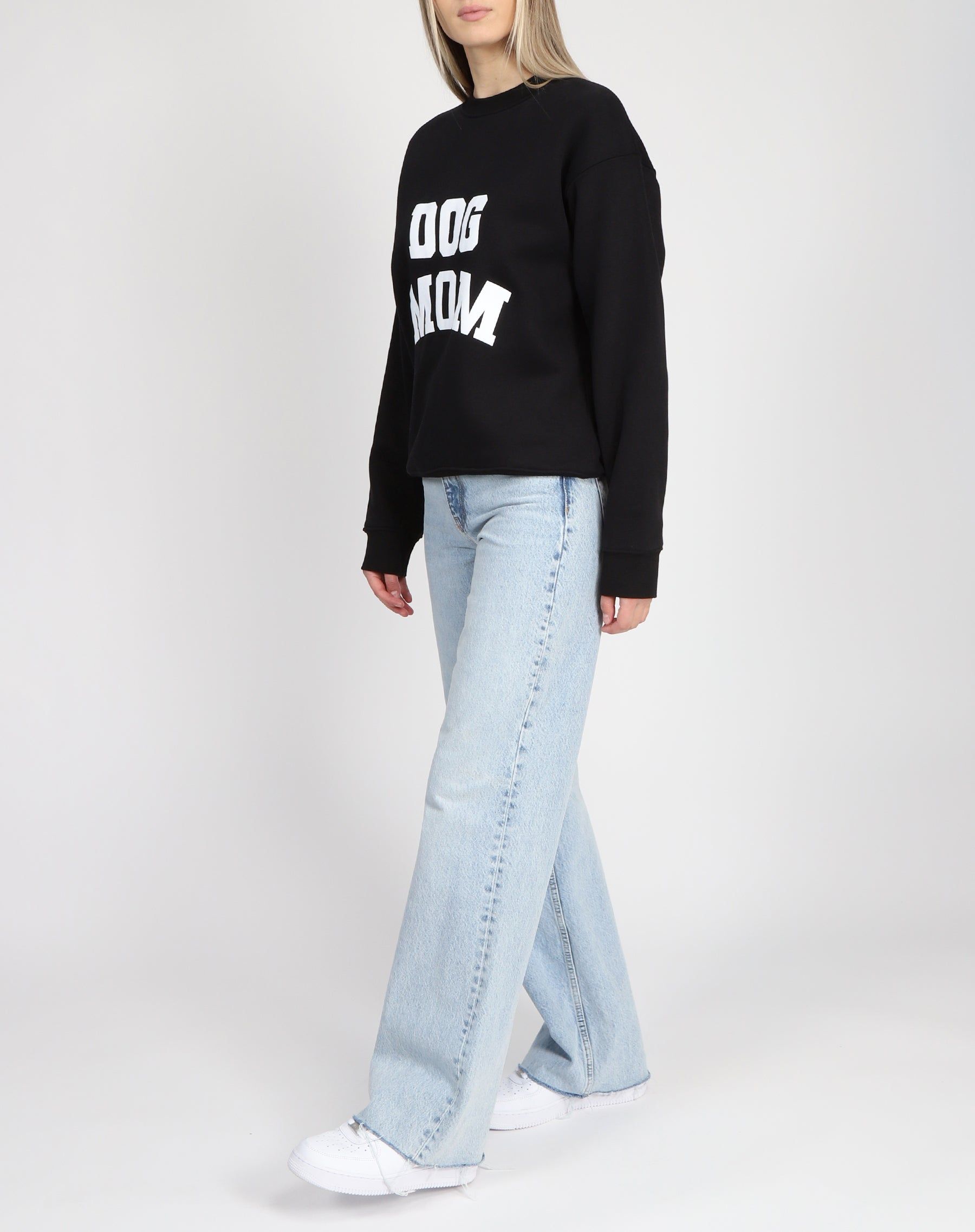The "DOG MOM" Classic Crew Neck Sweatshirt | Black sold by Brunette The Label product image thumbnail 4