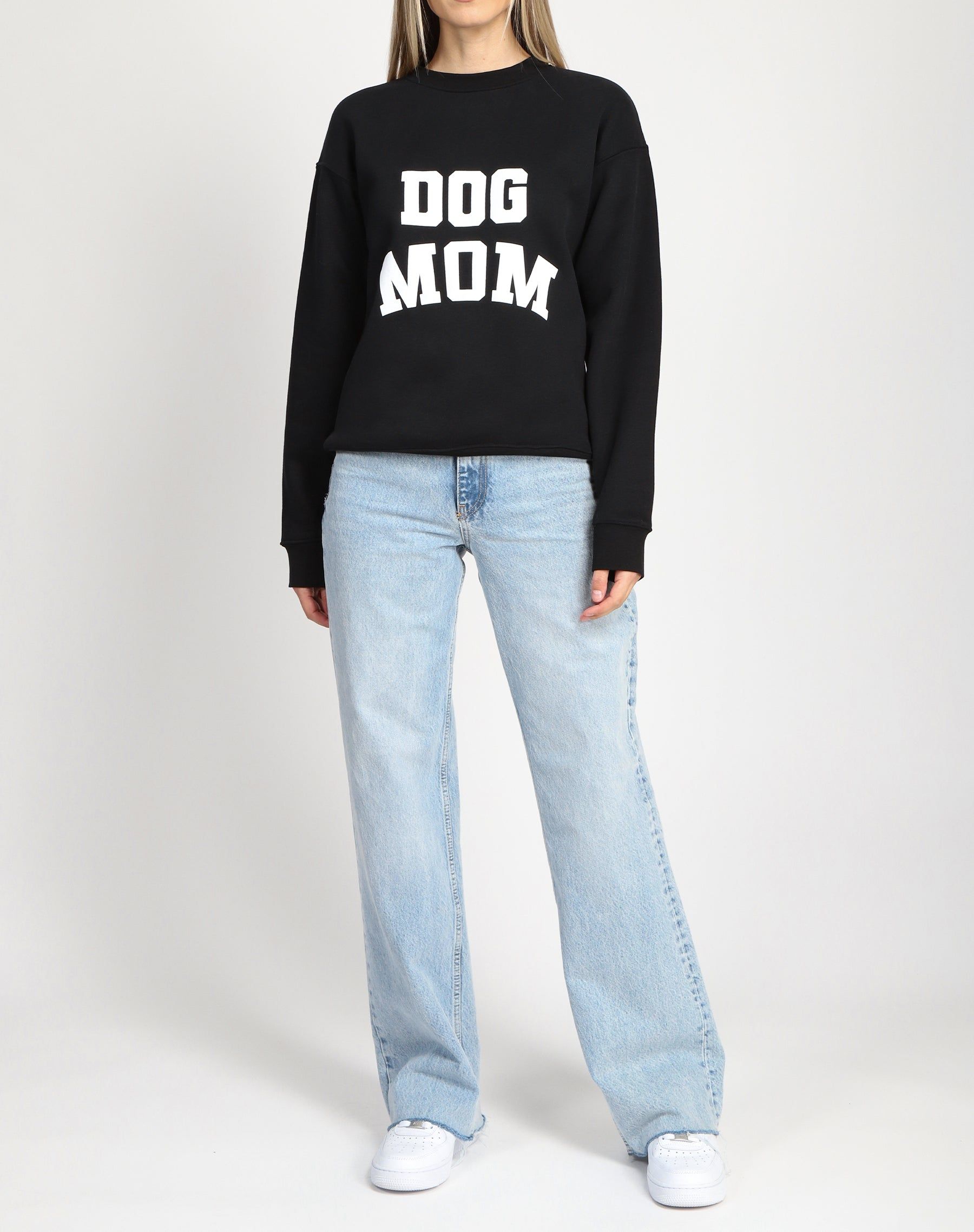 The "DOG MOM" Classic Crew Neck Sweatshirt | Black sold by Brunette The Label product image thumbnail 3
