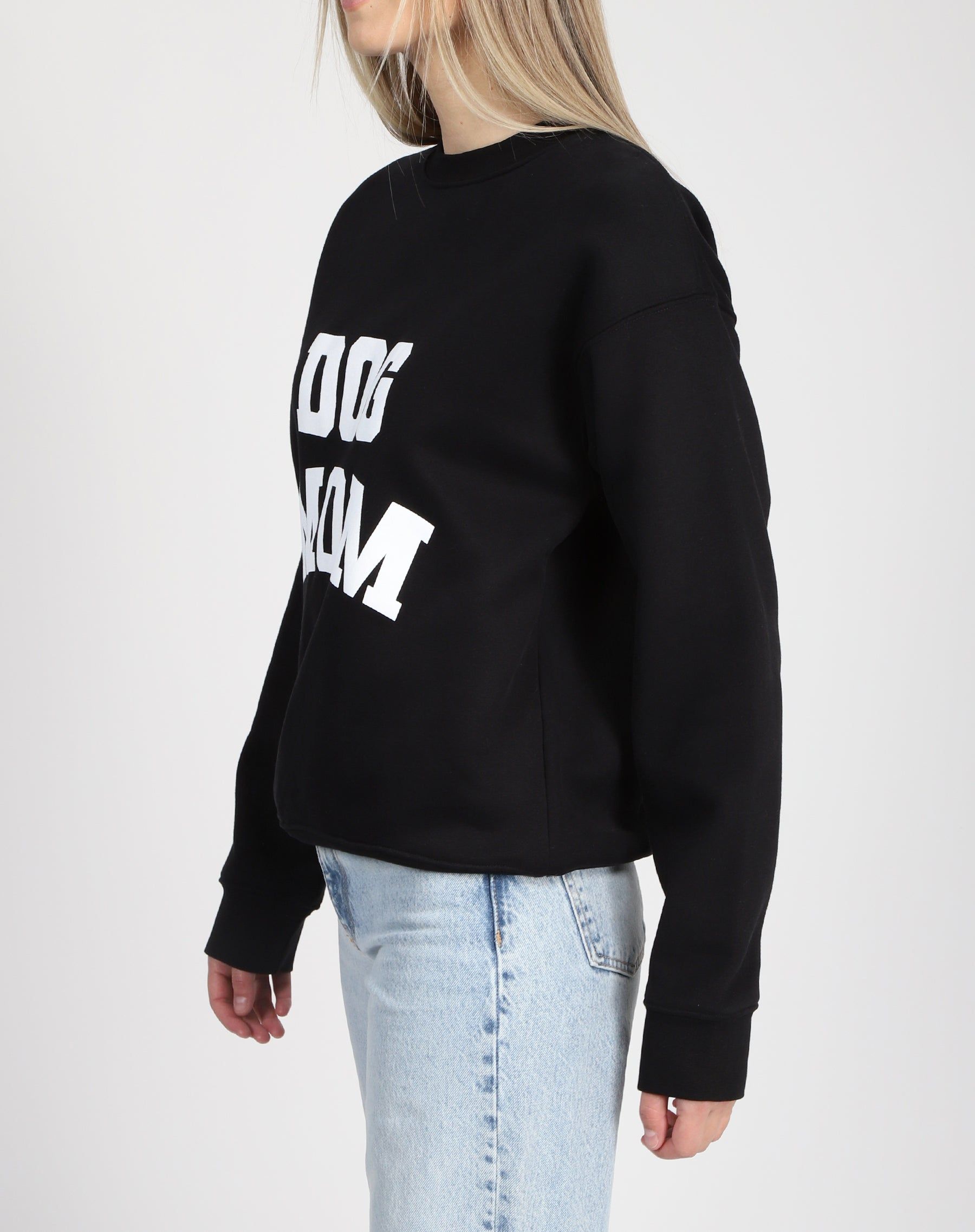 The "DOG MOM" Classic Crew Neck Sweatshirt | Black sold by Brunette The Label product image thumbnail 5