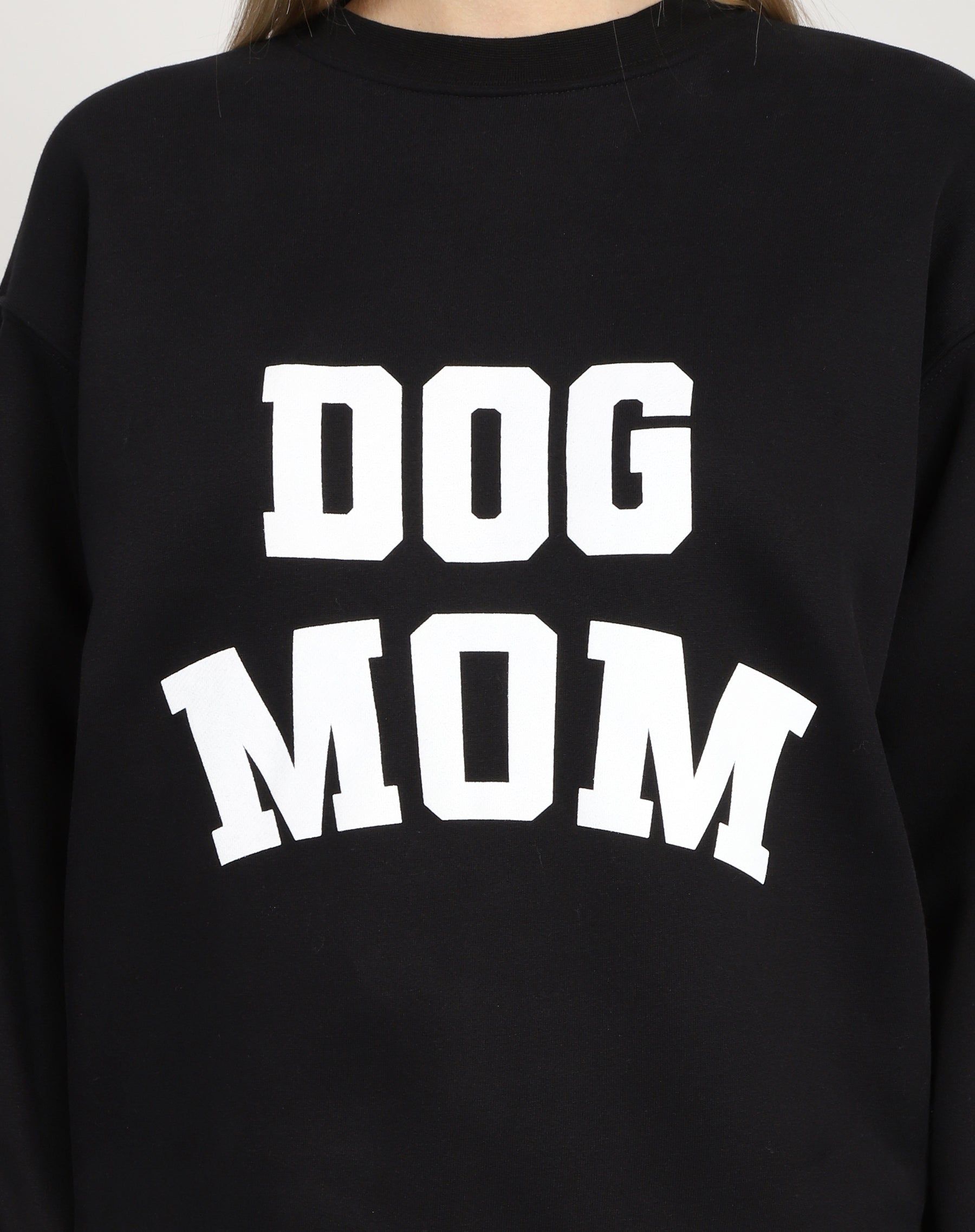 The "DOG MOM" Classic Crew Neck Sweatshirt | Black sold by Brunette The Label product image thumbnail 2