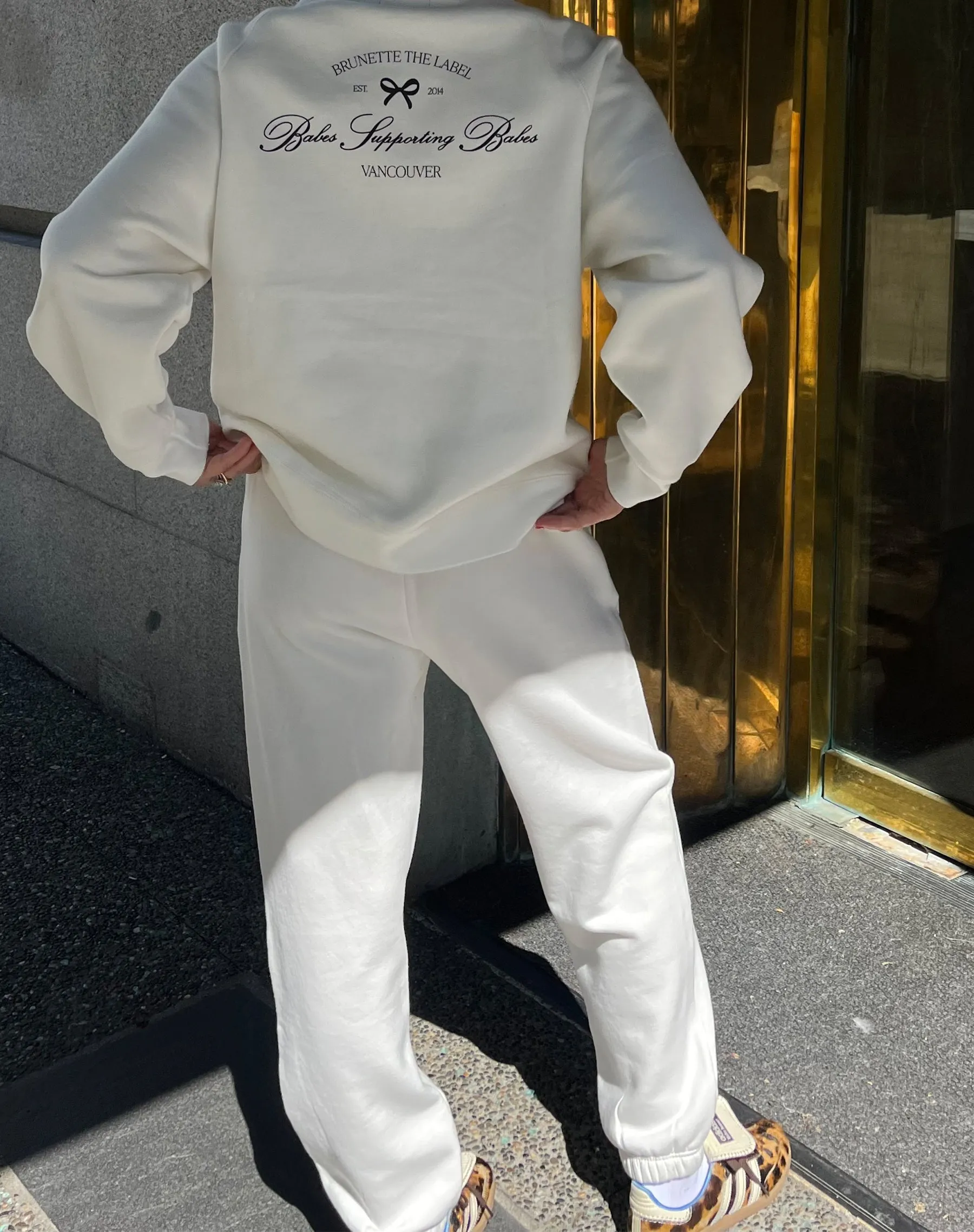 "Babes Supporting Babes" Oversized Jogger | Coconut Cream sold by Brunette The Label product image thumbnail 2