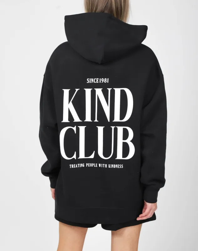 The "KIND CLUB" Big Sister Hoodie | Black sold by Brunette The Label