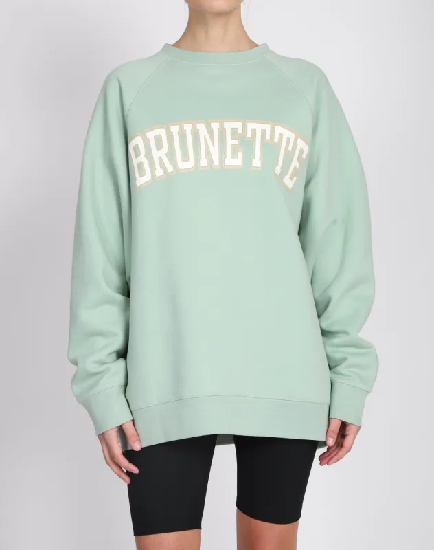 The "BRUNETTE" Not Your Boyfriend's Crew Neck Sweatshirt | Sage sold by Brunette The Label
