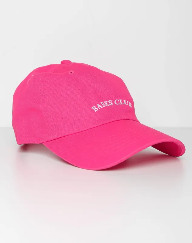 The "BABES CLUB" Baseball Cap | Fuchsia sold by Brunette The Label