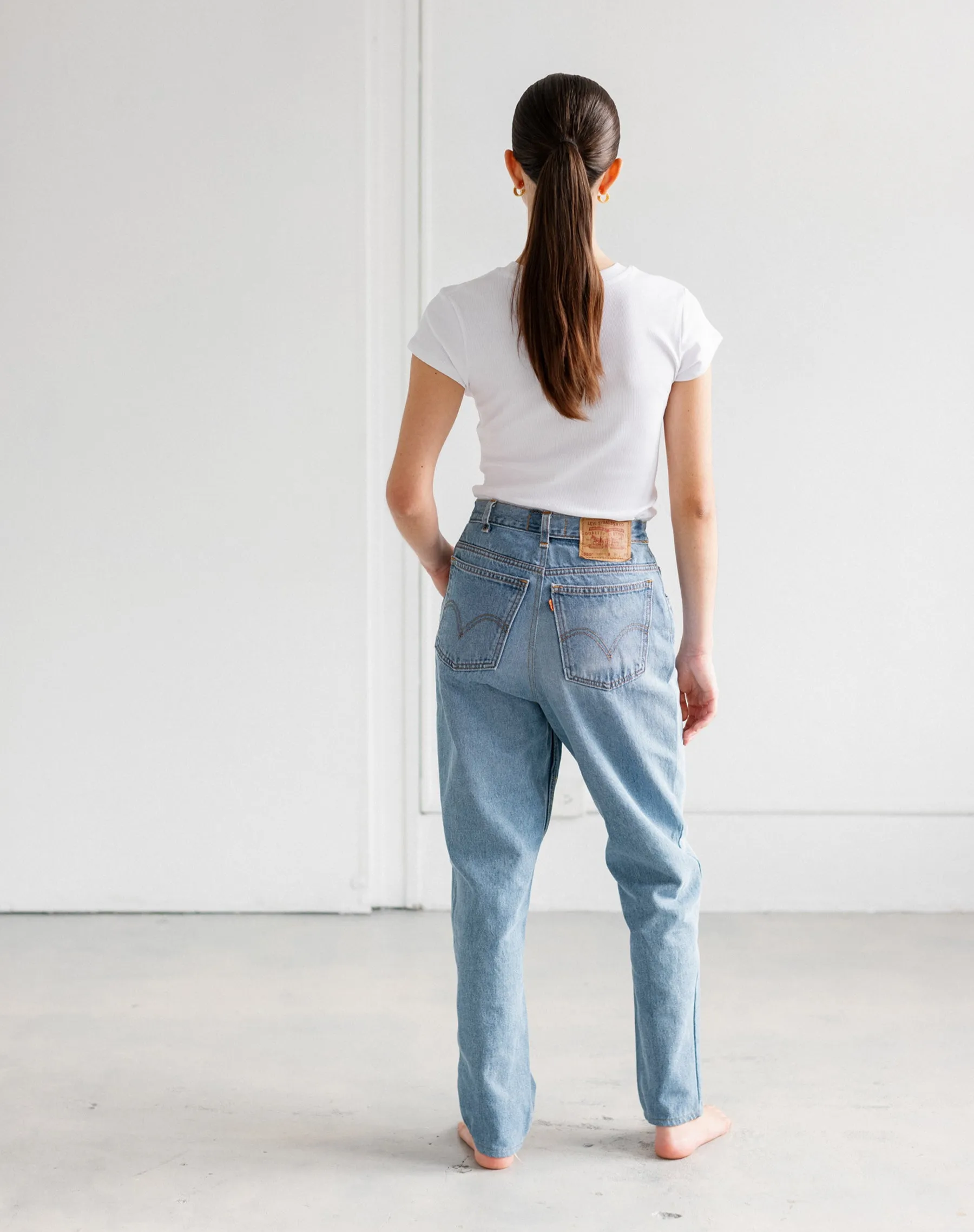 Ribbed Tee | White sold by Brunette The Label product image thumbnail 5