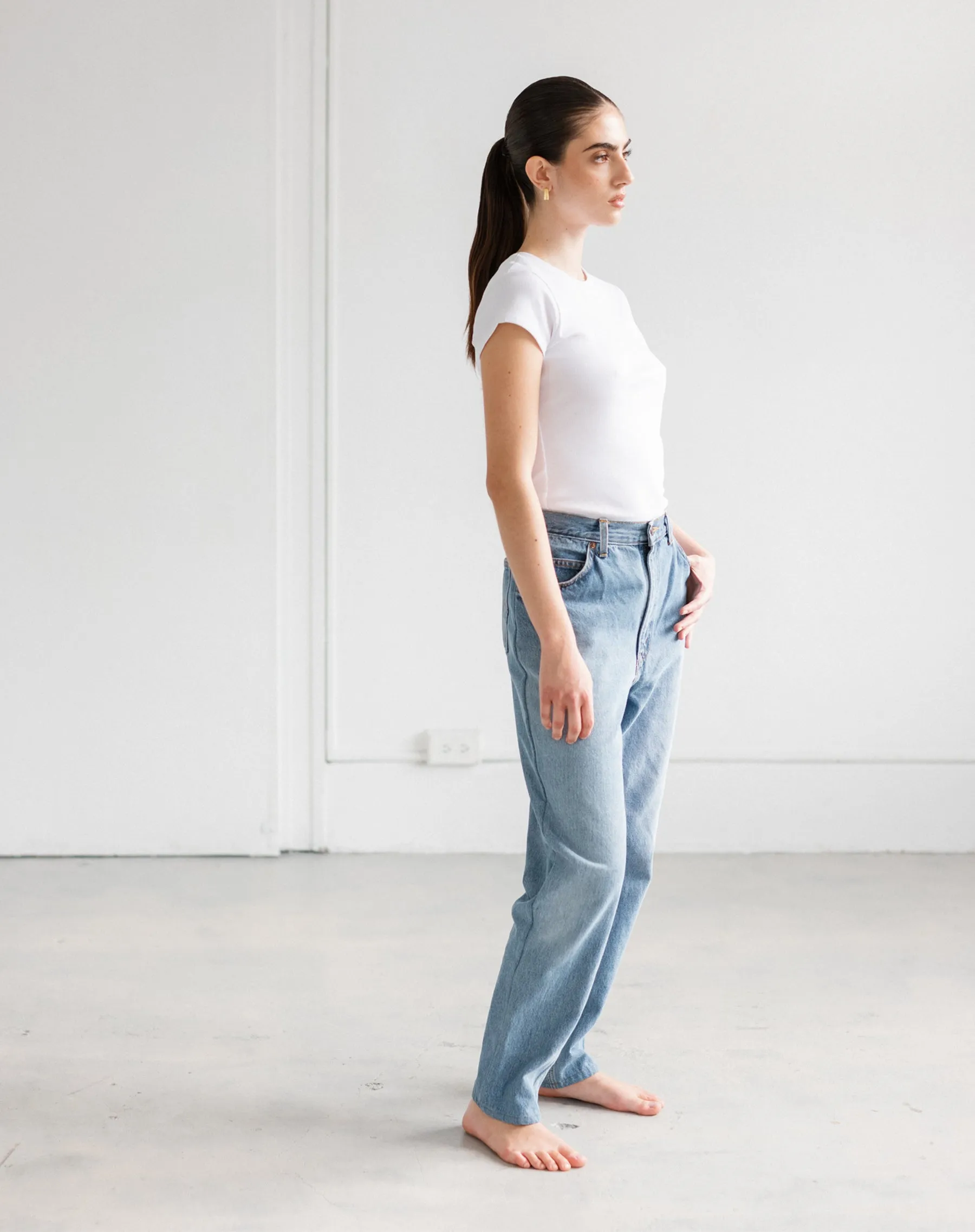 Ribbed Tee | White sold by Brunette The Label product image thumbnail 4