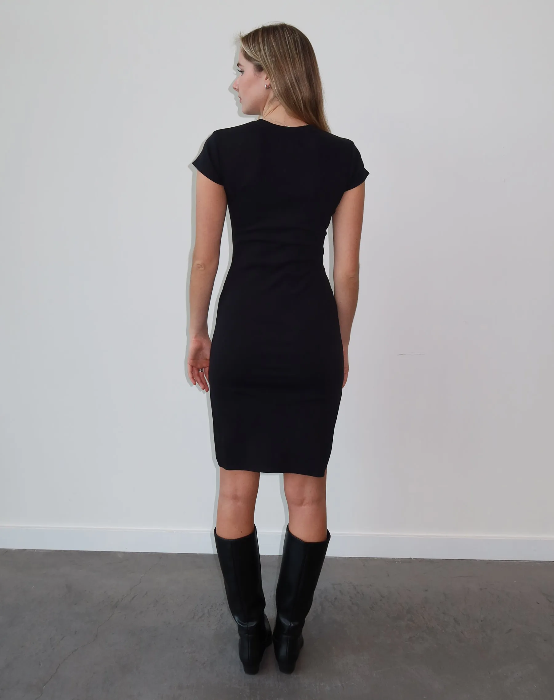 The Ribbed Midi Dress | Black sold by Brunette The Label product image thumbnail 2