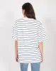 The Oversized Boxy Crew Neck Tee | White & Black Stripe sold by Brunette The Label