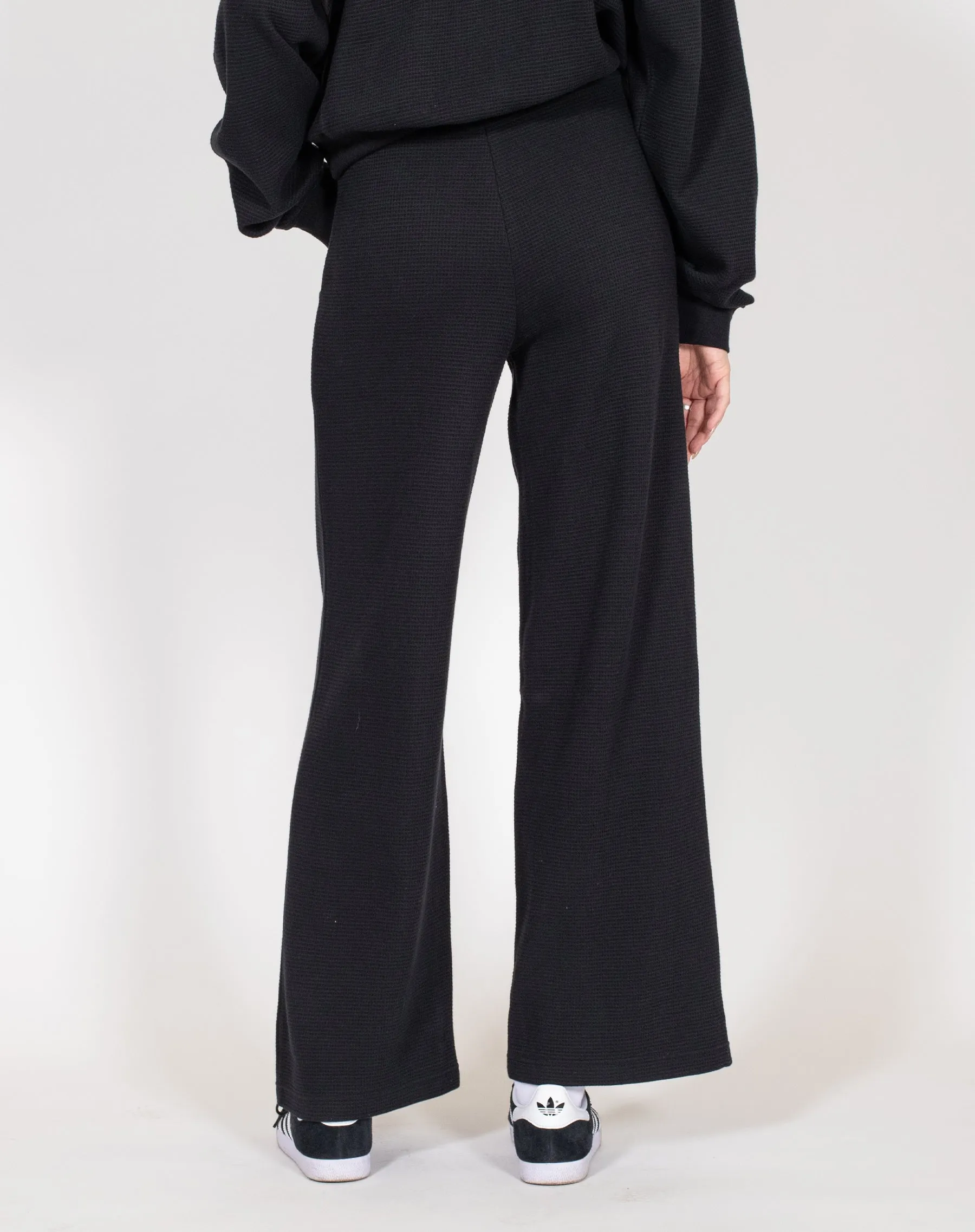 Waffle Wide Leg Pant | Black sold by Brunette The Label product image thumbnail 3