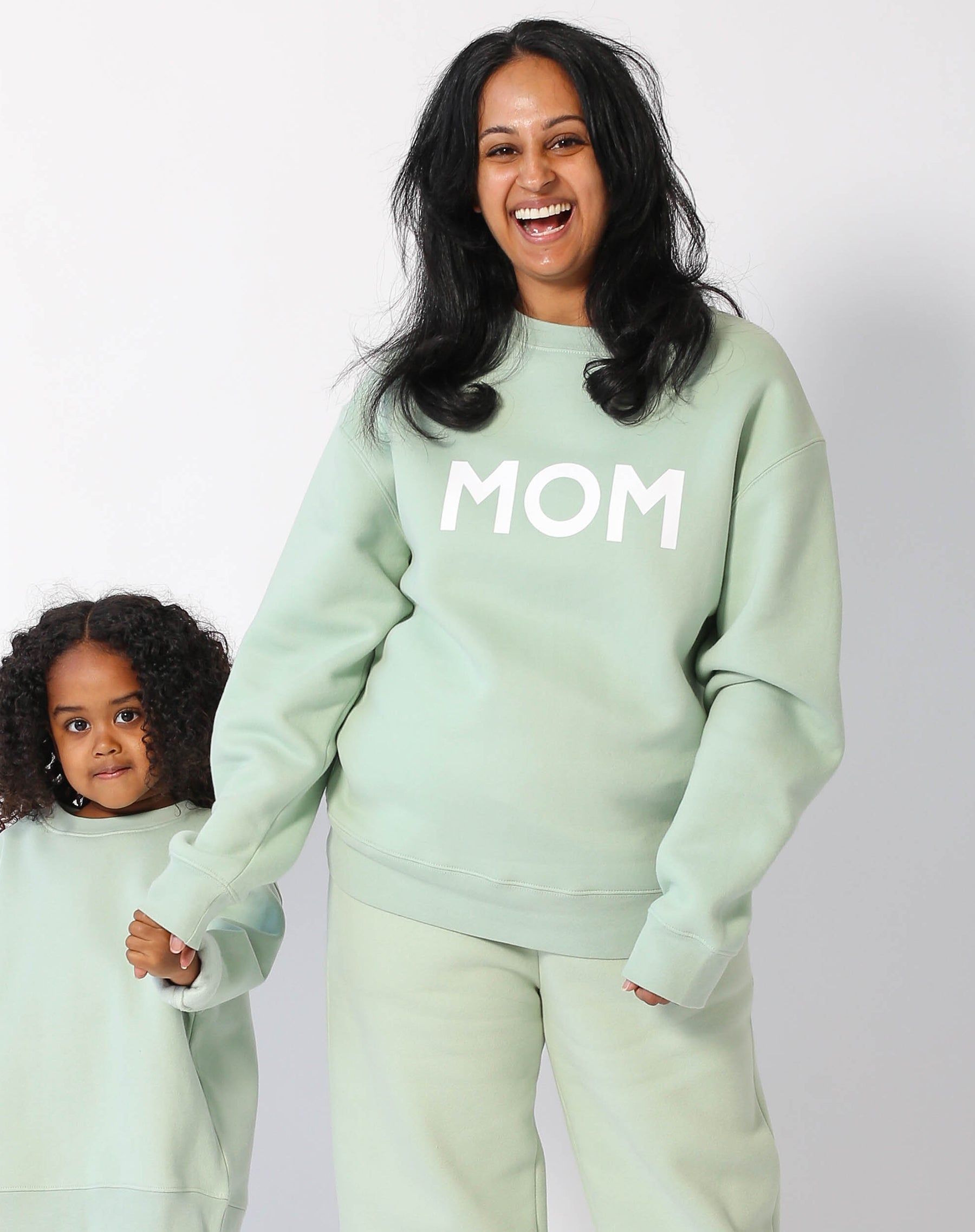 The "MOM" Classic Crew Neck Sweatshirt | Sage sold by Brunette The Label