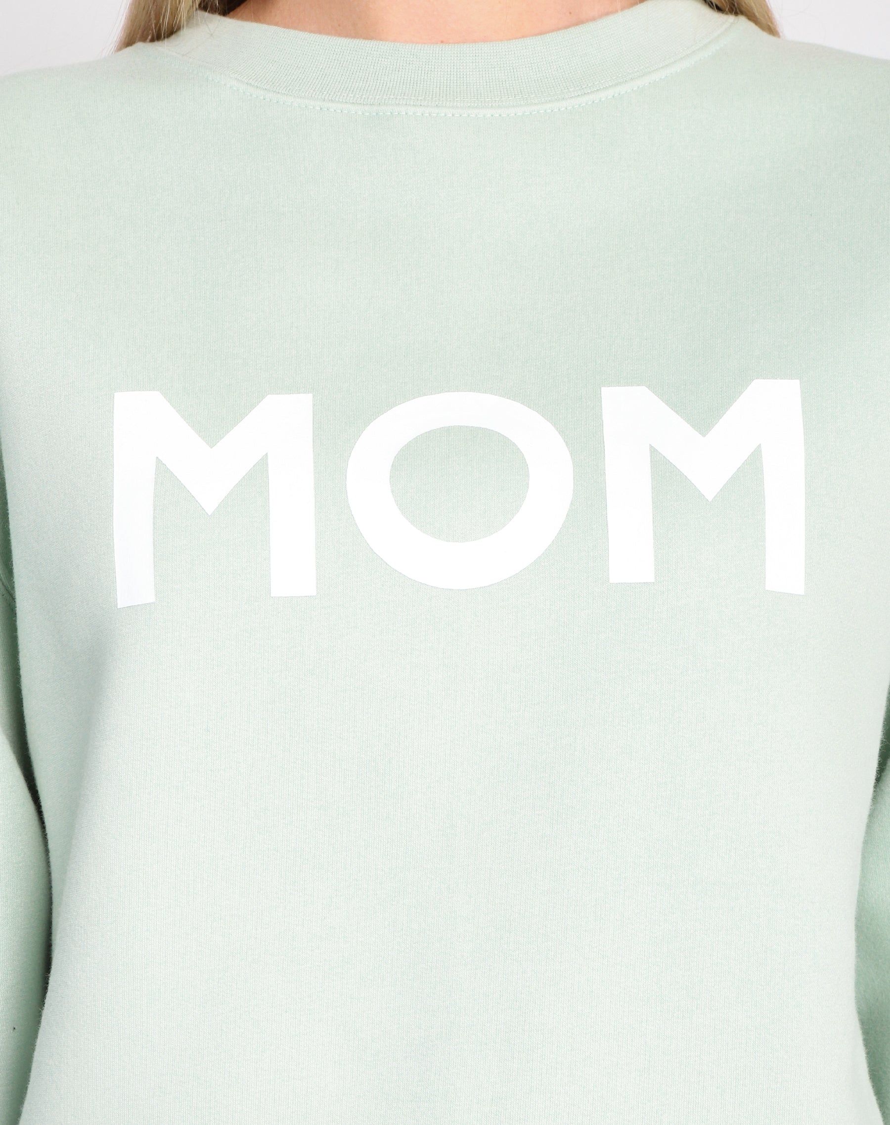 The "MOM" Classic Crew Neck Sweatshirt | Sage sold by Brunette The Label product image thumbnail 3