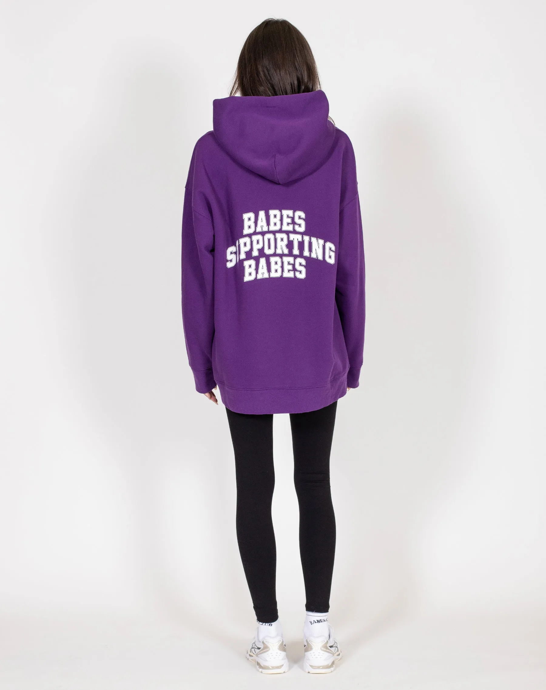 The "BABES SUPPORTING BABES" Big Sister Hoodie | Ultraviolet sold by Brunette The Label product image thumbnail 3