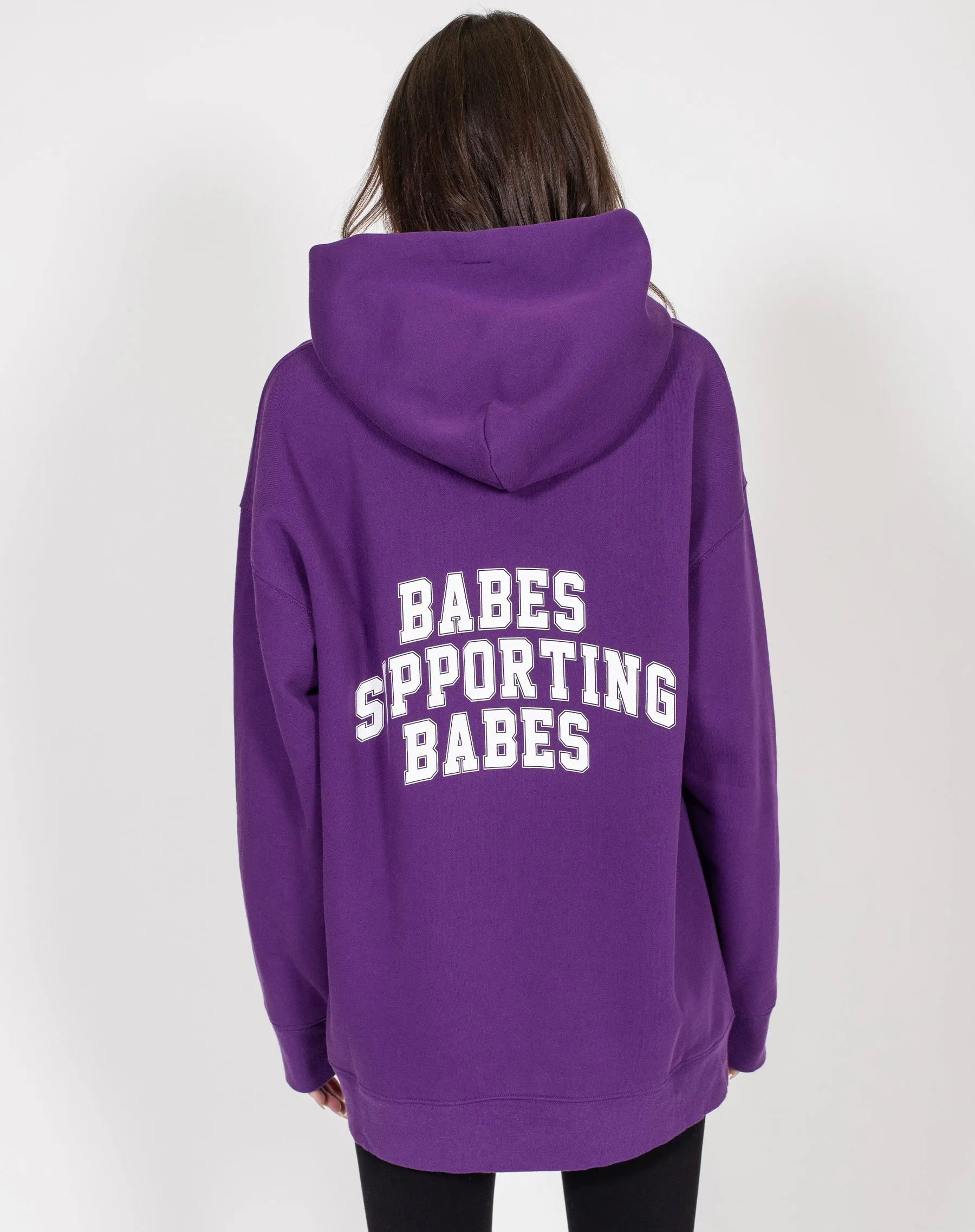 The "BABES SUPPORTING BABES" Big Sister Hoodie | Ultraviolet sold by Brunette The Label