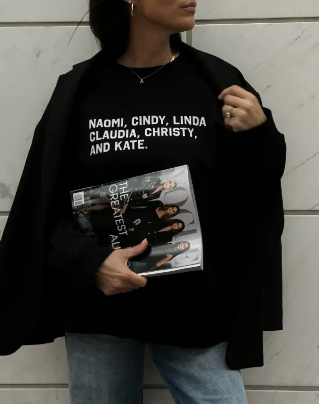 The "ROLL CALL" Classic Crew Neck Sweatshirt | Black made by Brunette The Label